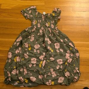 Carter's Green Dress with Pink and Yellow Floral Design